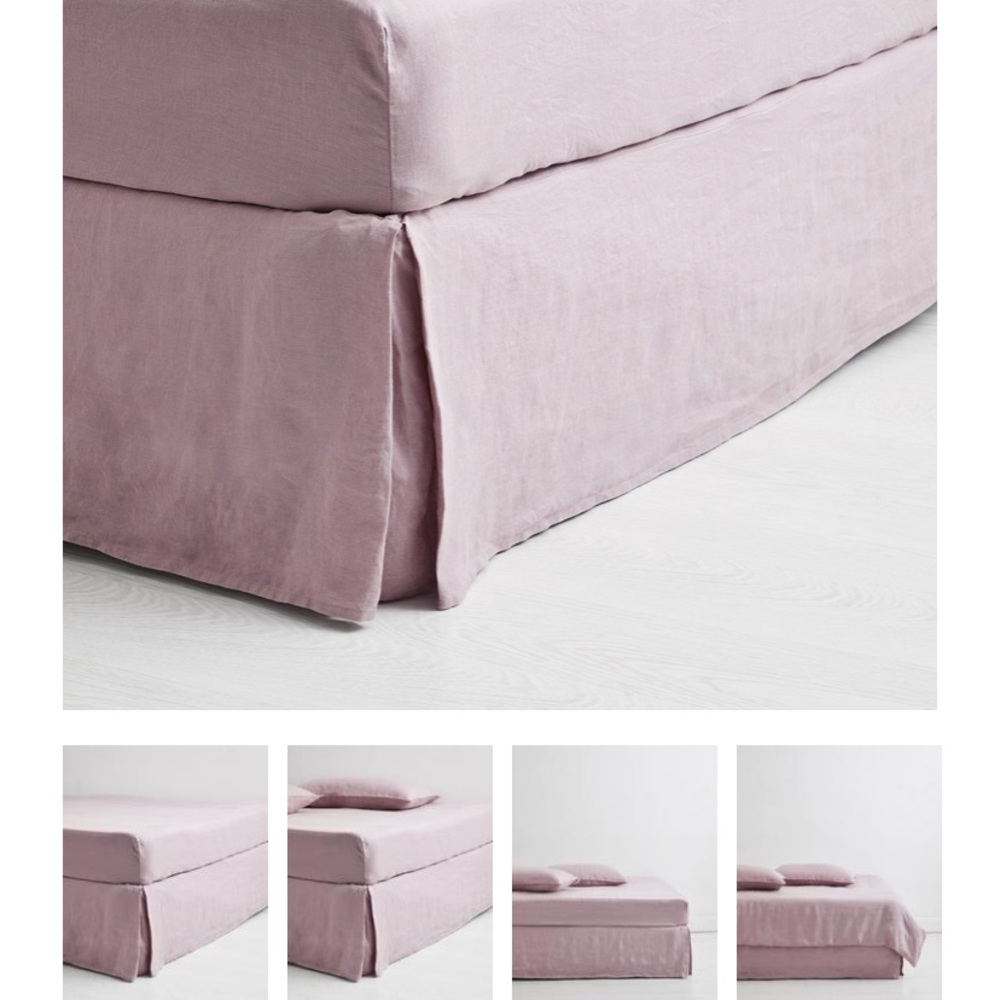 BedThreads 100% Flax Linen valence queen lavender